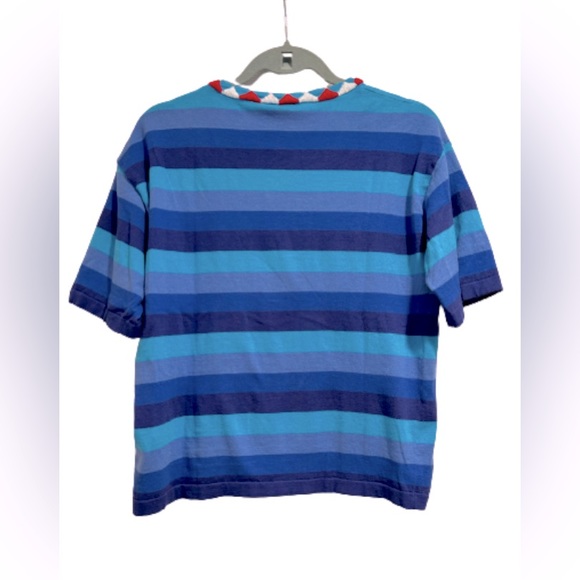 Happy Sheep Striped Short Sleeve Sweater, Size S - Picture 2 of 6